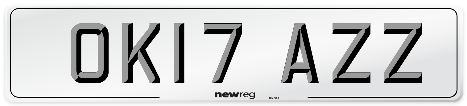 OK17 AZZ Number Plate from New Reg